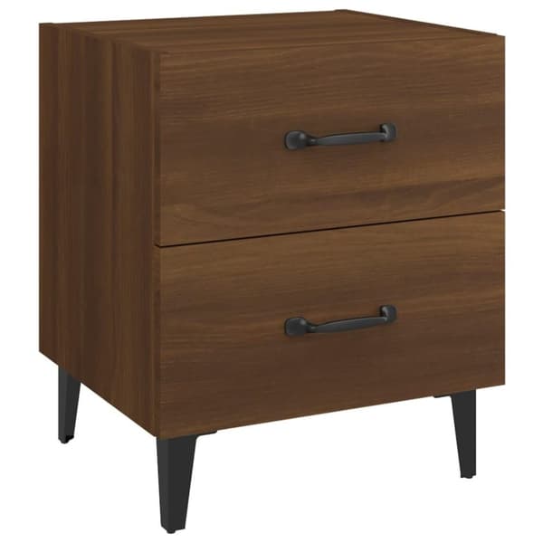 vidaXL Sängbord 2 st brun ek 40x35x47,5 cm