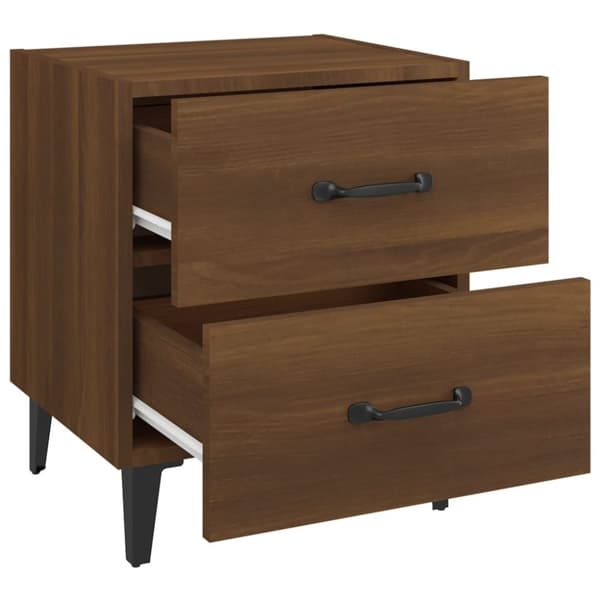 vidaXL Sängbord 2 st brun ek 40x35x47,5 cm