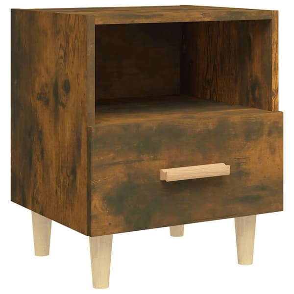 vidaXL Nattbord røkt eik 40x35x47 cm