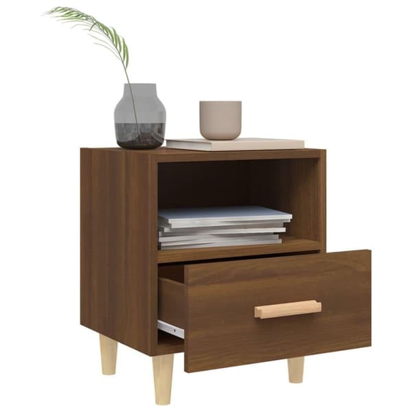 vidaXL Nattbord 2 stk brun eik 40x35x47 cm