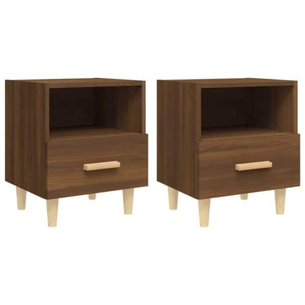 vidaXL Nattbord 2 stk brun eik 40x35x47 cm
