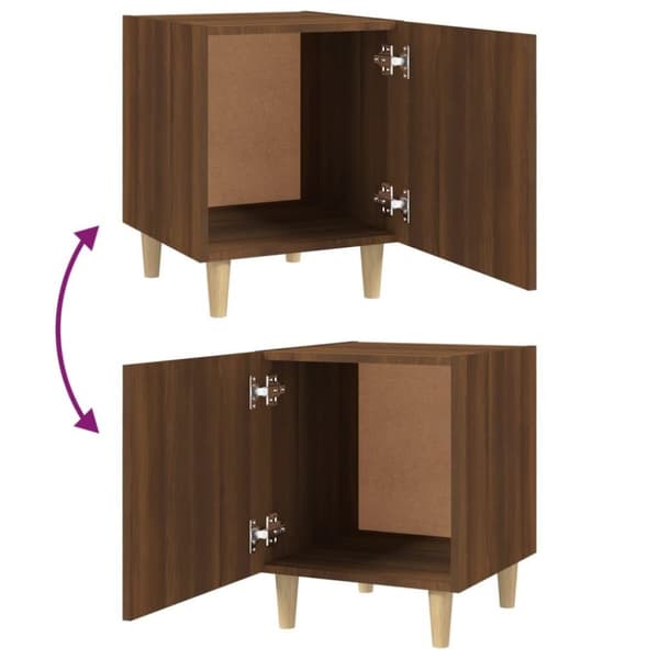 vidaXL Sängbord 2 st rökfärgad ek konstruerat trä
