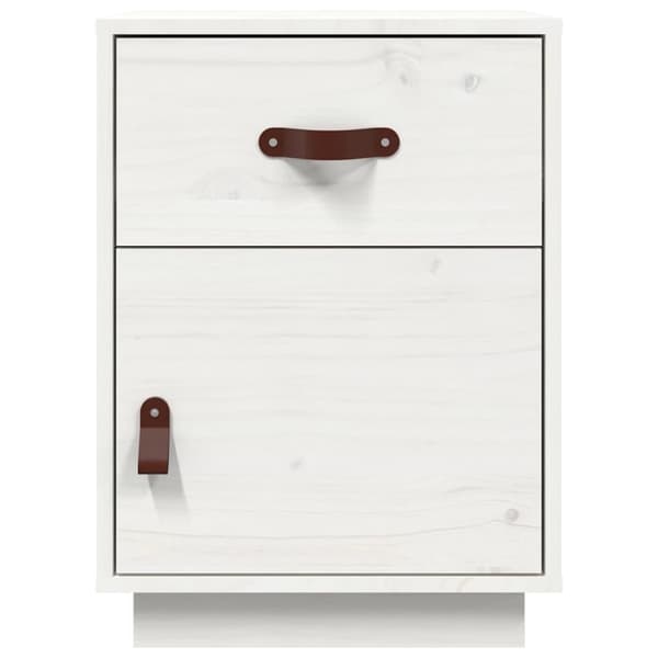 vidaXL Nattbord hvit 40x34x55 cm heltre furu