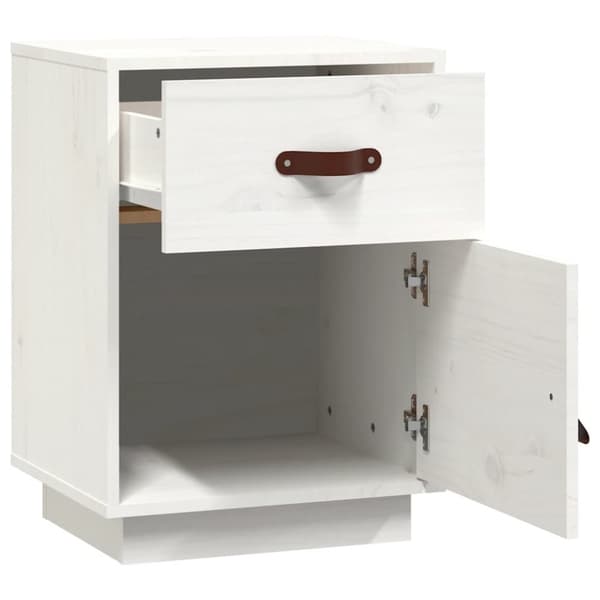 vidaXL Nattbord hvit 40x34x55 cm heltre furu
