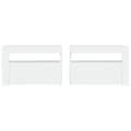 Miniatyrbilde 4 av 11: vidaXL Nattbord med LED 2 stk hvit 60x35x40 cm