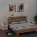 Miniatyrbilde 9 av 11: vidaXL Nattbord med LED 2 stk hvit 60x35x40 cm