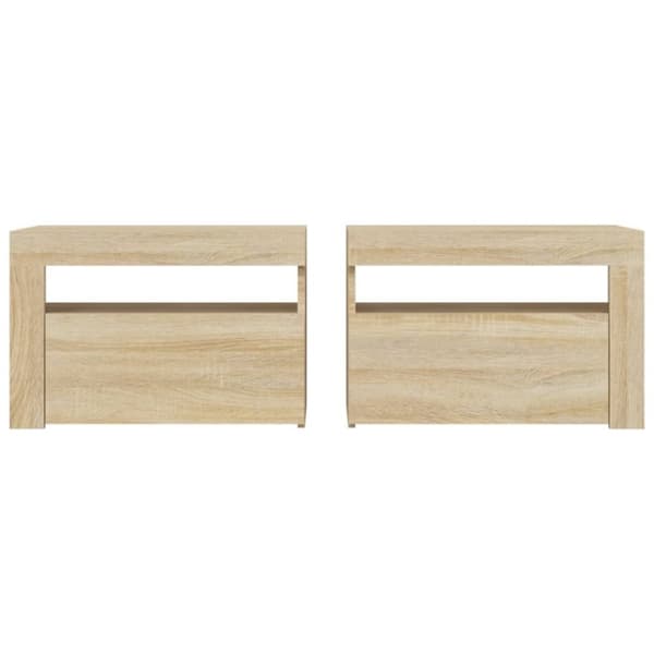 vidaXL Nattbord med LED 2 stk sonoma eik 60x35x40 cm