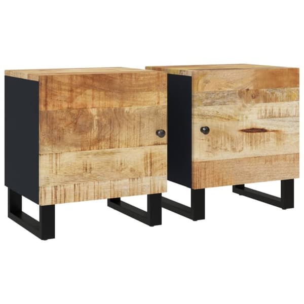 vidaXL Nattbord 2 stk 40x33x46 cm heltre mango