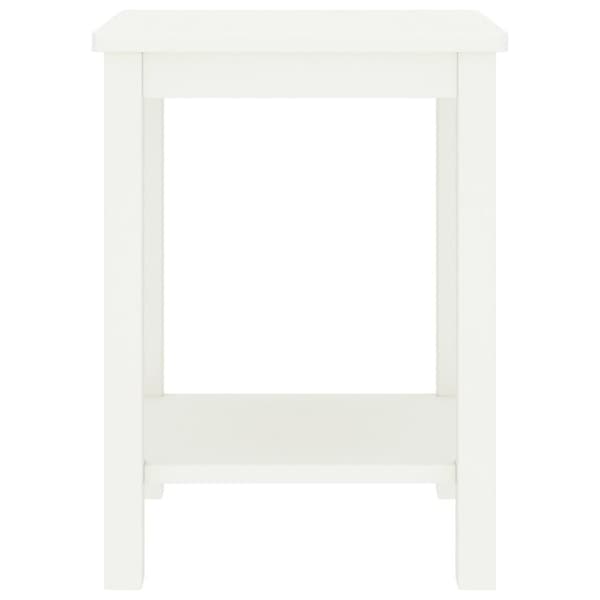 vidaXL sengebord 35x30x47 cm massivt fyrretræ hvid