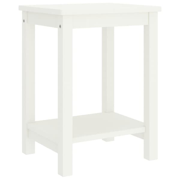 vidaXL sengebord 35x30x47 cm massivt fyrretræ hvid