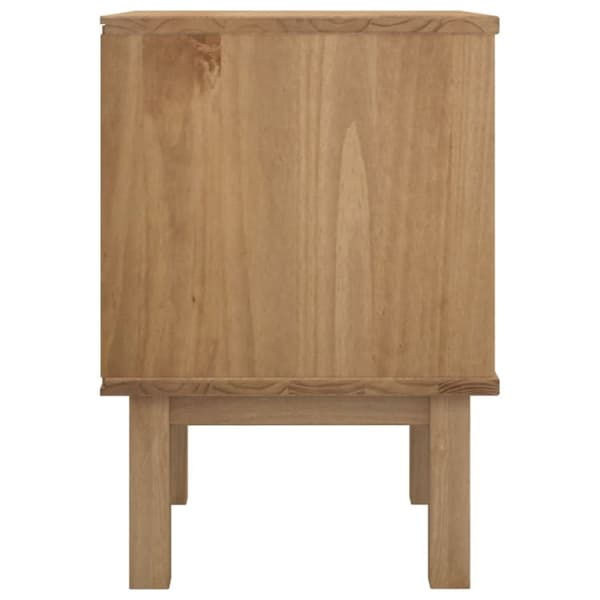 vidaXL sengebord OTTA 45x39x57 cm massivt fyrretræ brun og hvid