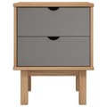 Miniatyrbillede 3 af 7: vidaXL sengebord OTTA 45x39x57 cm massivt fyrretræ brun og grå