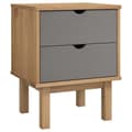 Miniatyrbillede 1 af 7: vidaXL sengebord OTTA 45x39x57 cm massivt fyrretræ brun og grå
