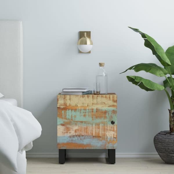vidaXL Nattbord 40x33x46 cm gjenvunnet heltre