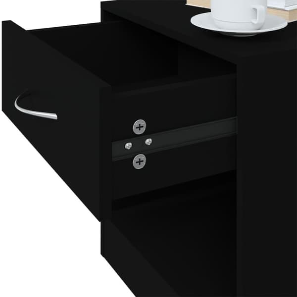 vidaXL sengeborde 2 stk. med skuffe sort