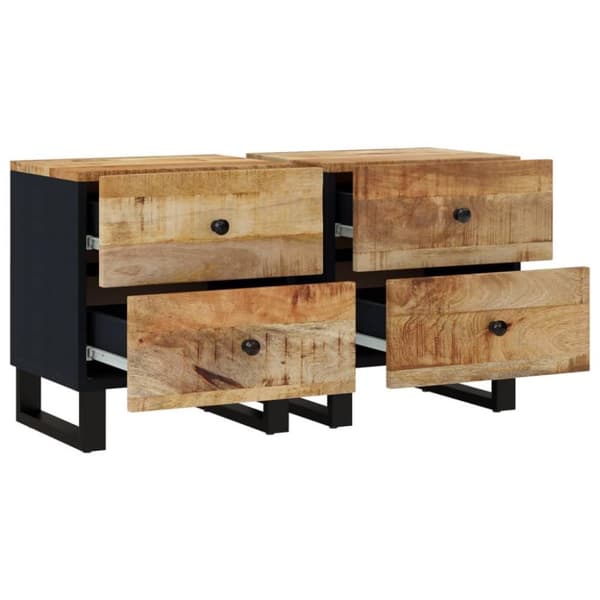 vidaXL sengeborde 2 stk. 40x33x46 cm massivt mangotræ