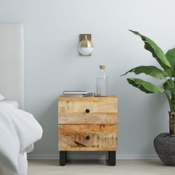 vidaXL sengeborde 2 stk. 40x33x46 cm massivt mangotræ