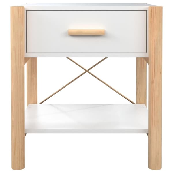 vidaXL Nattbord 2 stk hvit 42x38x45 cm konstruert tre