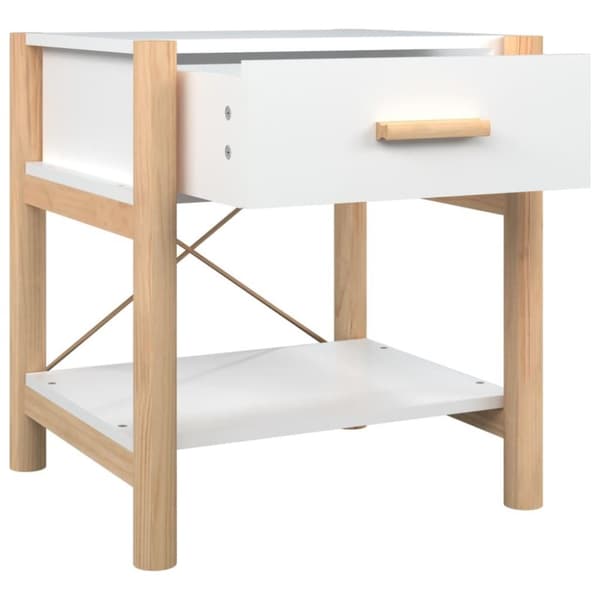 vidaXL Nattbord 2 stk hvit 42x38x45 cm konstruert tre