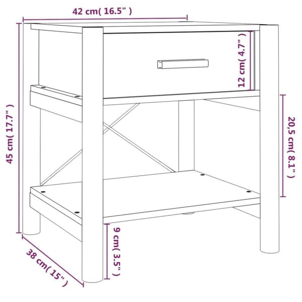 vidaXL Nattbord 2 stk hvit 42x38x45 cm konstruert tre