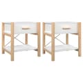 Miniatyrbilde 1 av 9: vidaXL Nattbord 2 stk hvit 42x38x45 cm konstruert tre