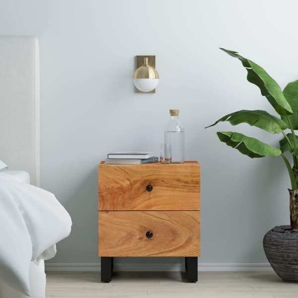 vidaXL Yöpöydät 2 kpl 40x33x46 cm täysi akaasiapuu
