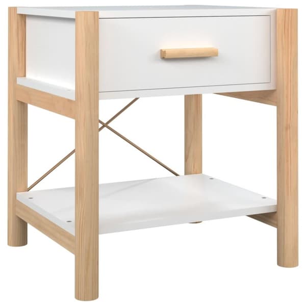vidaXL sengeborde 2 stk. 42x38x45 cm konstrueret træ hvid