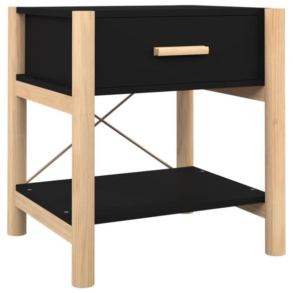 vidaXL sengeborde 2 stk. 42x38x45 cm konstrueret træ sort