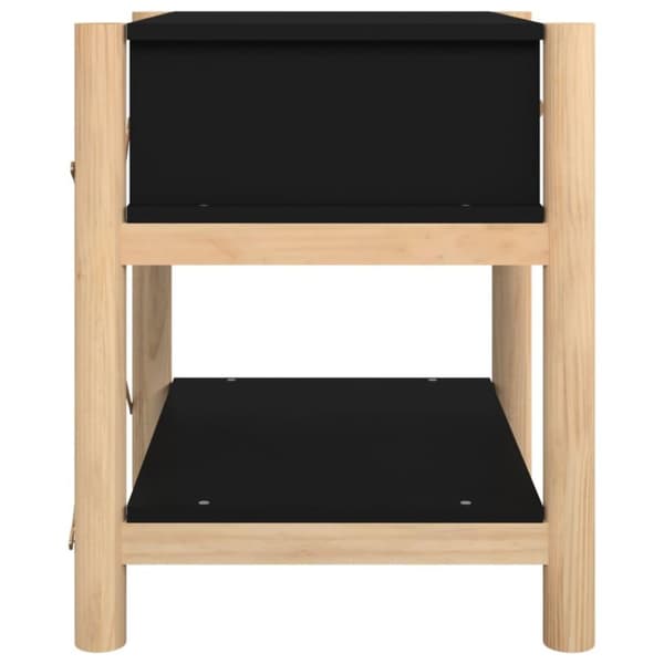 vidaXL sengeborde 2 stk. 42x38x45 cm konstrueret træ sort