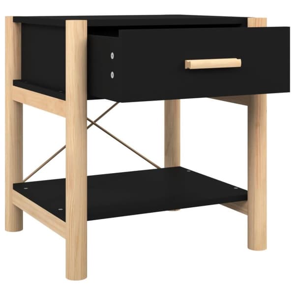 vidaXL sengeborde 2 stk. 42x38x45 cm konstrueret træ sort