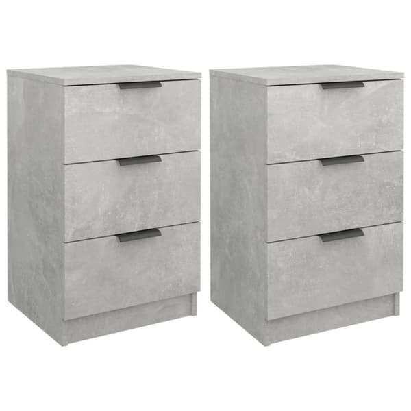 vidaXL sengebord 40x36x65 cm 2 stk. betongrå