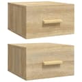Miniatyrbillede 1 af 11: vidaXL væghængte sengeborde 2 stk. 35x35x20 cm sonoma-eg