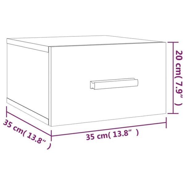 vidaXL væghængte sengeborde 2 stk. 35x35x20 cm hvid