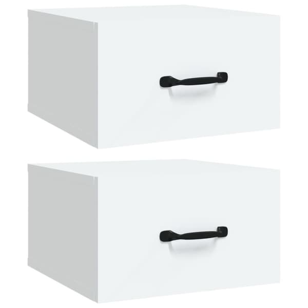 vidaXL væghængte sengeborde 2 stk. 35x35x20 cm hvid
