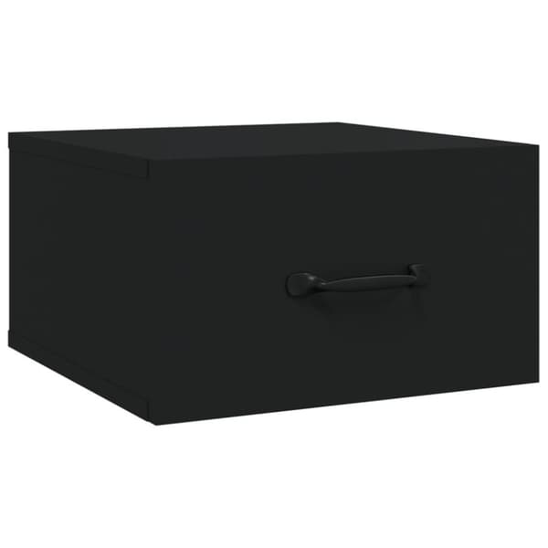 vidaXL Seinäkiinnitettävät yöpöydät 2 kpl musta 35x35x20 cm