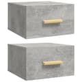Miniatyrbillede 1 af 11: vidaXL væghængte sengeborde 2 stk. 35x35x20 cm betongrå