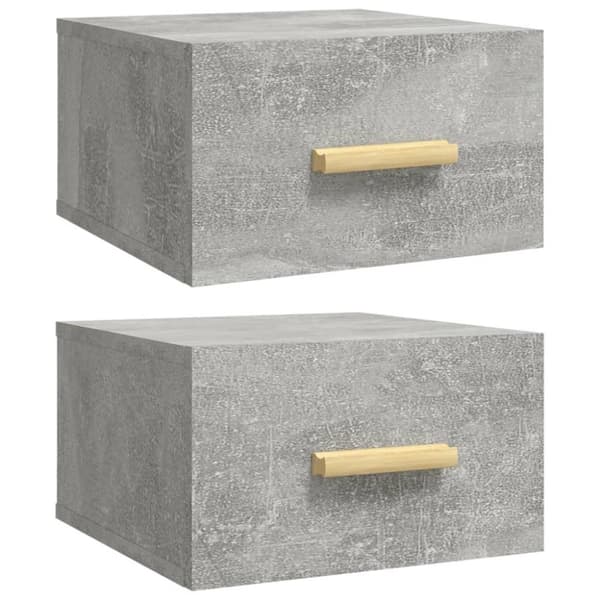 vidaXL væghængte sengeborde 2 stk. 35x35x20 cm betongrå