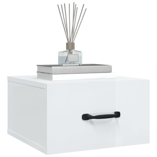 vidaXL væghængte sengeborde 2 stk. 35x35x20 cm hvid højglans