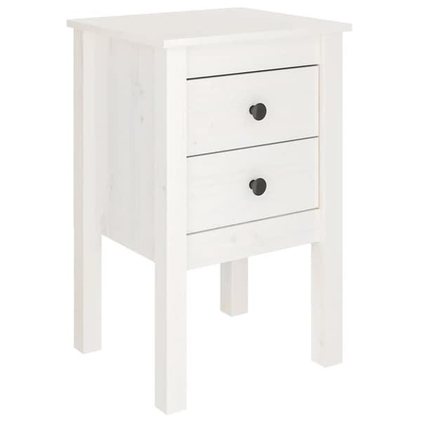 vidaXL sengeborde 2 stk. 40x35x61,5 cm massivt fyrretræ hvid