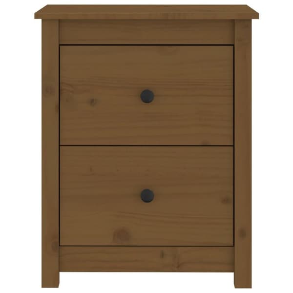 vidaXL sengeborde 2 stk. 50x35x61,5 cm massivt fyrretræ gyldenbrun