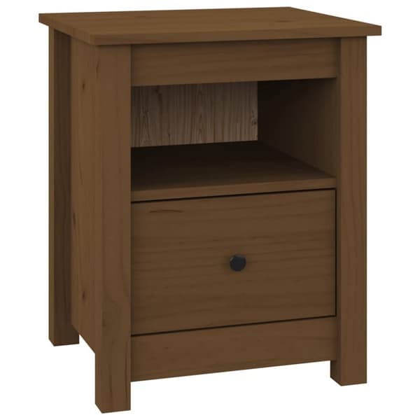 vidaXL sengeborde 2 stk. 40x35x49 cm massivt fyrretræ gyldenbrun