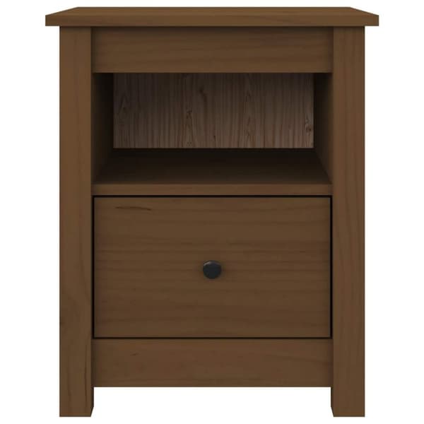 vidaXL sengeborde 2 stk. 40x35x49 cm massivt fyrretræ gyldenbrun