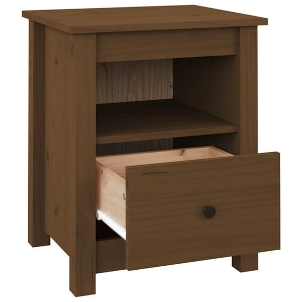 vidaXL sengeborde 2 stk. 40x35x49 cm massivt fyrretræ gyldenbrun