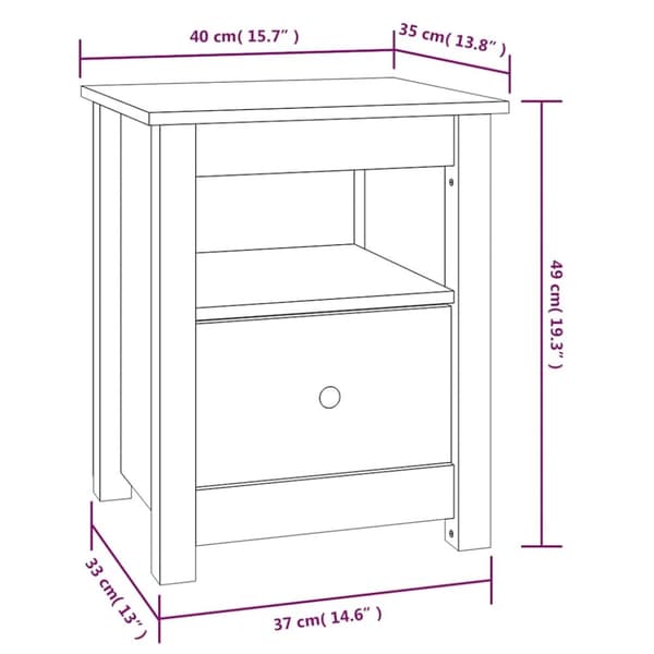 vidaXL sengeborde 2 stk. 40x35x49 cm massivt fyrretræ gyldenbrun