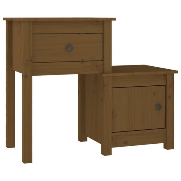 vidaXL Nattbord honningbrun 79,5x38x65,5 cm heltre furu