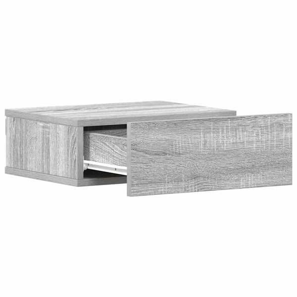 vidaXL Flytende nattbord grå sonoma 40x30x15 cm konstruert tre