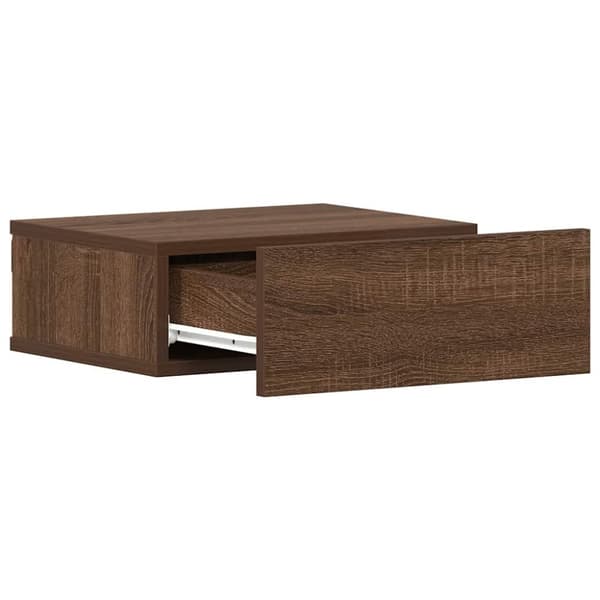 vidaXL væghængt natbord 40x30x15 cm konstrueret træ brun egetræ