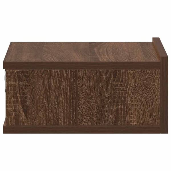 vidaXL væghængt natbord 40x30x15 cm konstrueret træ brun egetræ