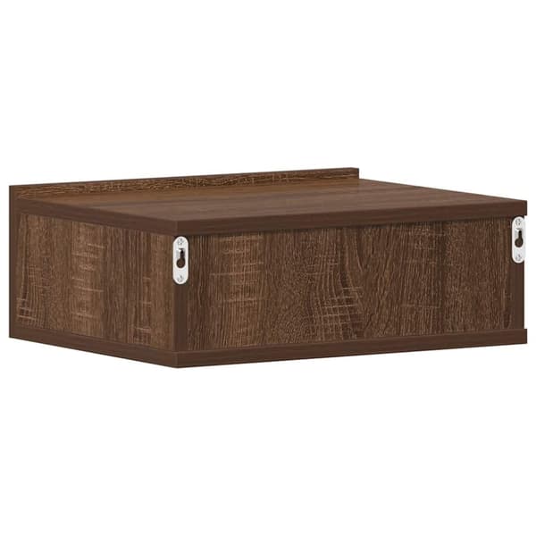 vidaXL væghængt natbord 40x30x15 cm konstrueret træ brun egetræ