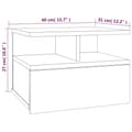 Pikkukuva 8 / 9: vidaXL Kelluvat yöpöydät 2 kpl harmaa Sonoma 40x31x27 cm tekninen puu